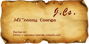 Jánossy Csenge névjegykártya